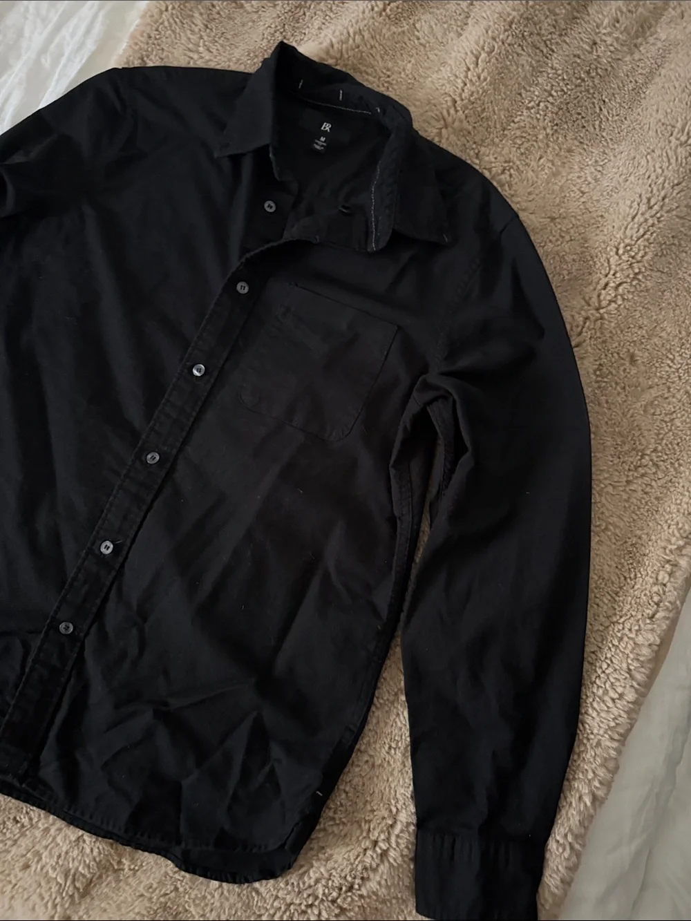 Banana Republic Black Standard-Fit Oxford Button-Down Shirt